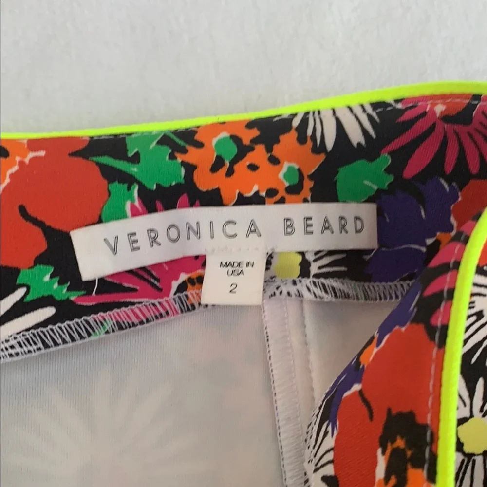 Veronica Beard skater scuba floral skirt sz 2 - Picture 4 of 13